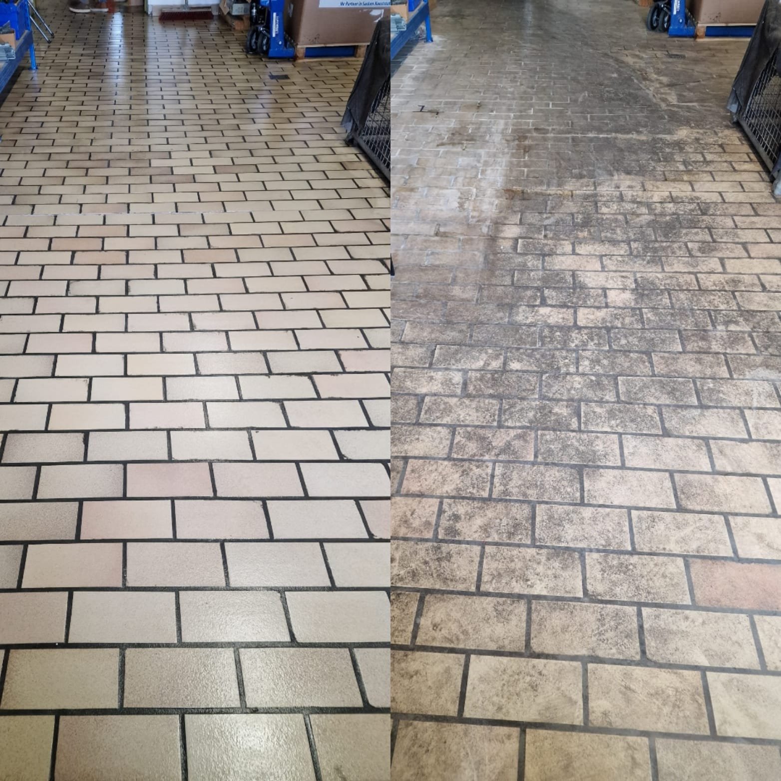 Vorher und Nachher – Grundreinigung Ladenfläche