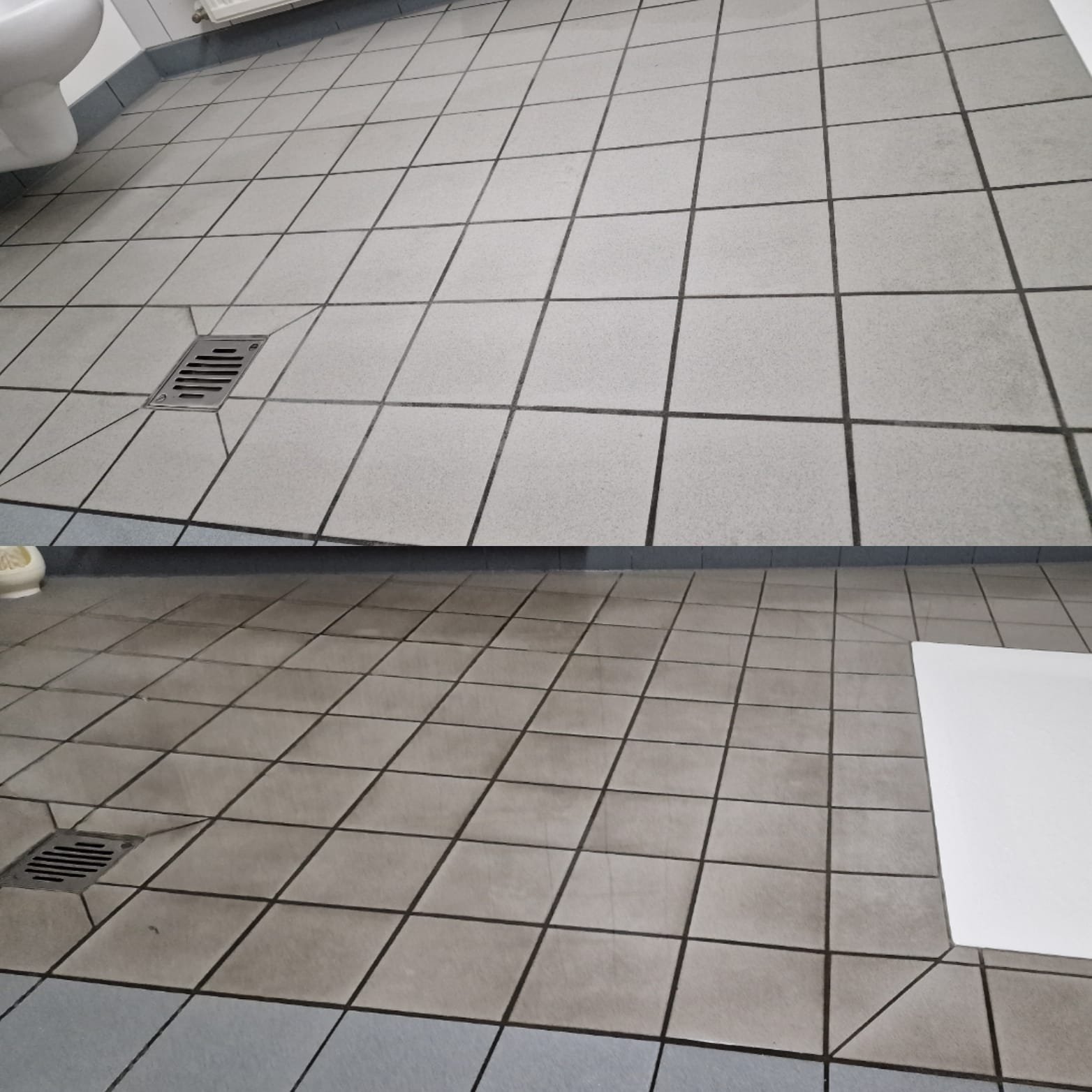 Vorher und Nachher – Sanitärbereichreinigung
